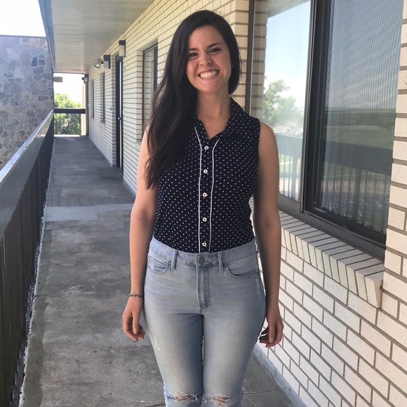 Polka dot tank top button up - Picture 4 of 4